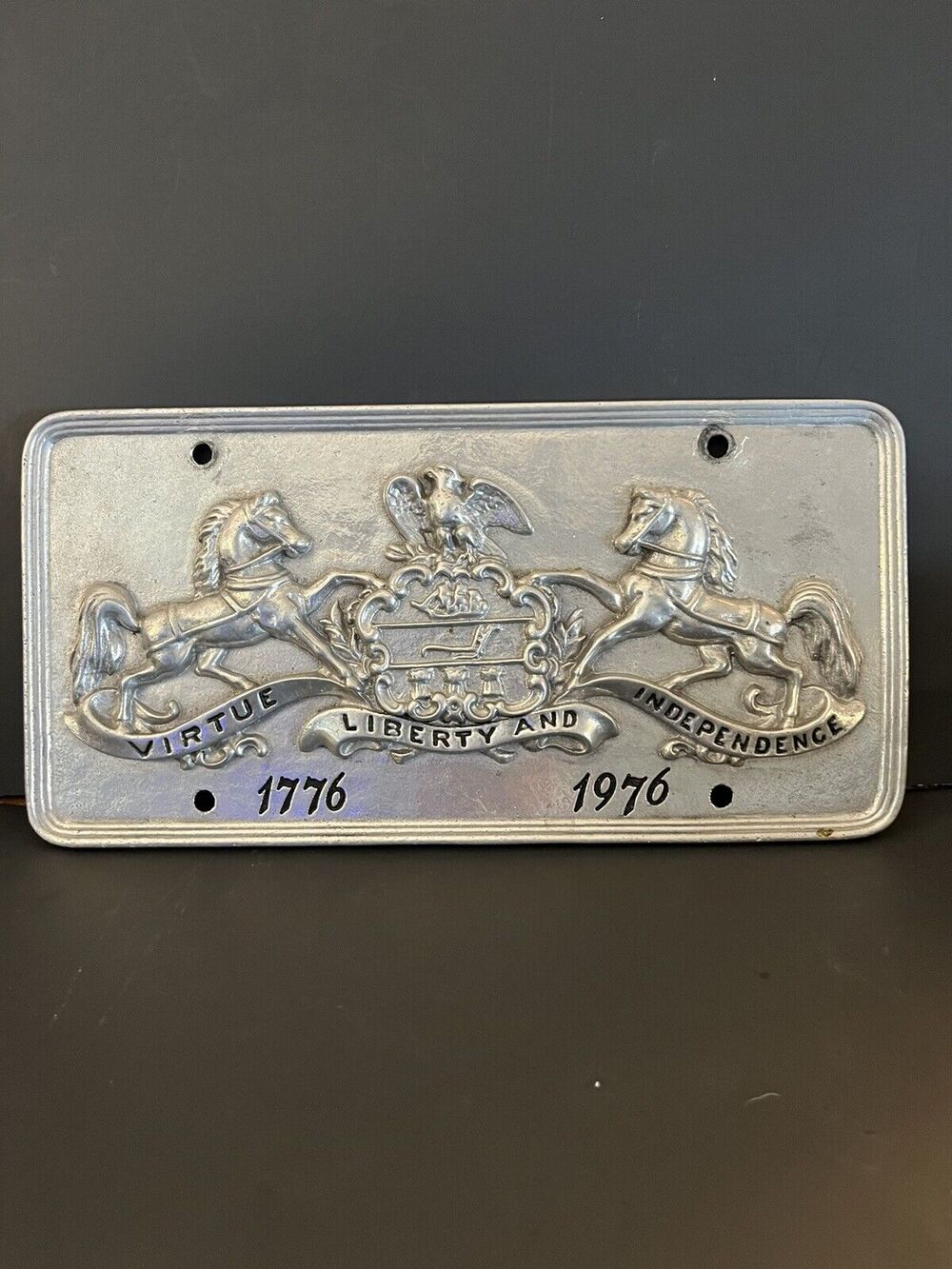 VINTAGE VIRTUE LIBERTY AND INDEPENDENCE BOOSTER License Plate (HEAVY ALUMINUM)
